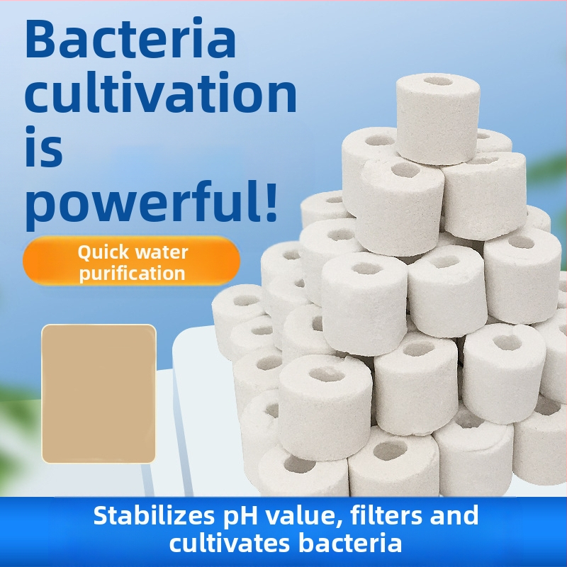 Akvariumui filtravimo terpė: keraminių žiedų ir stiklo žiedų biocheminiam filtravimui, 500 g