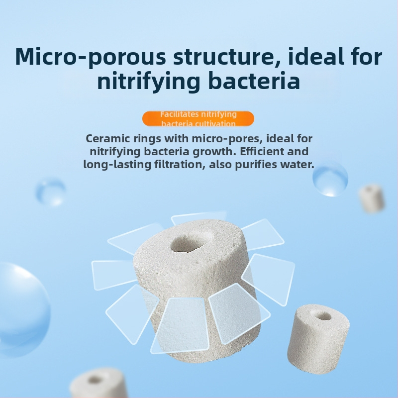 Akvariumui filtravimo terpė: keraminių žiedų ir stiklo žiedų biocheminiam filtravimui, 500 g
