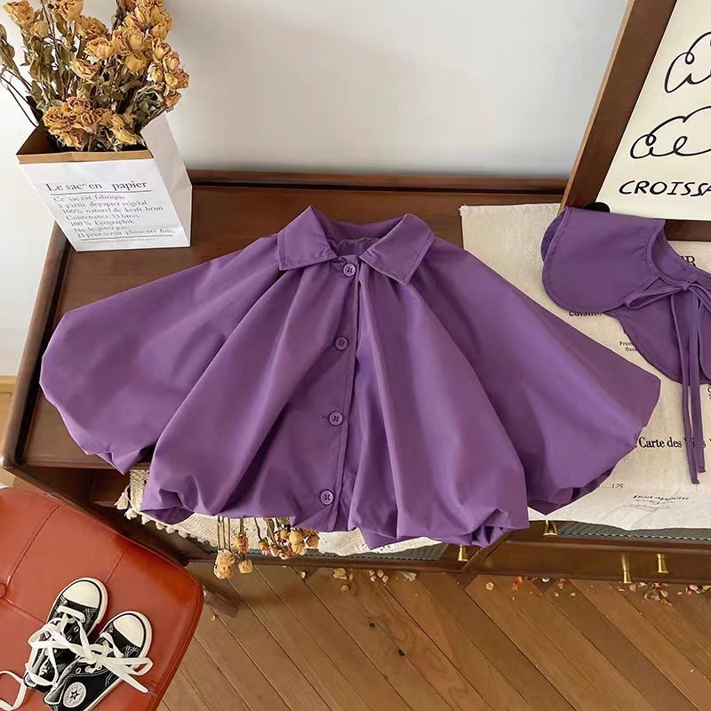 Dječji kaput za djevojčice, korejskog stila, okrugli ovratnik, kratka duljina, poliester tkanina