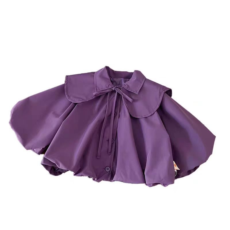 Dječji kaput za djevojčice, korejskog stila, okrugli ovratnik, kratka duljina, poliester tkanina