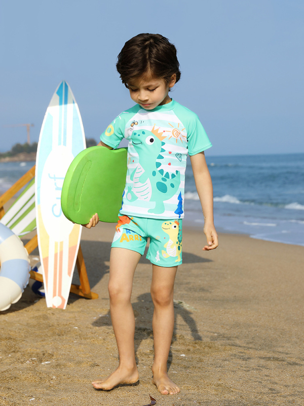 Shiki Плувен костюм за момчета, едночастен, карикатурен принт, нейлонова смес 82% с подплата полиестер 95%