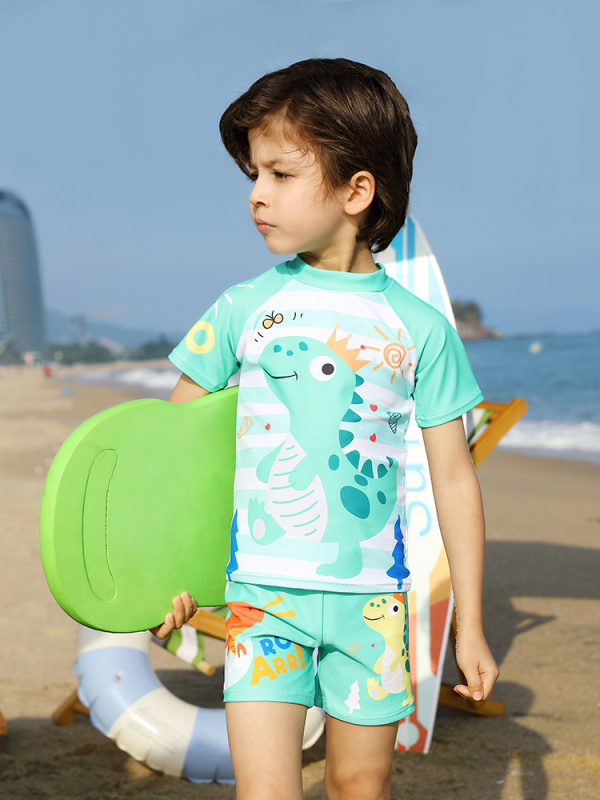 Shiki Плувен костюм за момчета, едночастен, карикатурен принт, нейлонова смес 82% с подплата полиестер 95%