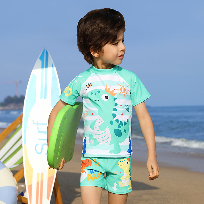 Shiki Плувен костюм за момчета, едночастен, карикатурен принт, нейлонова смес 82% с подплата полиестер 95%