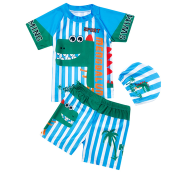 Αγοριών μαγιό κολύμβησης, γρήγορο στέγνωμα, δεινόσαυρος σε καρτούν, γραμμή briefs, ύφασμα πολυεστέρας 82%