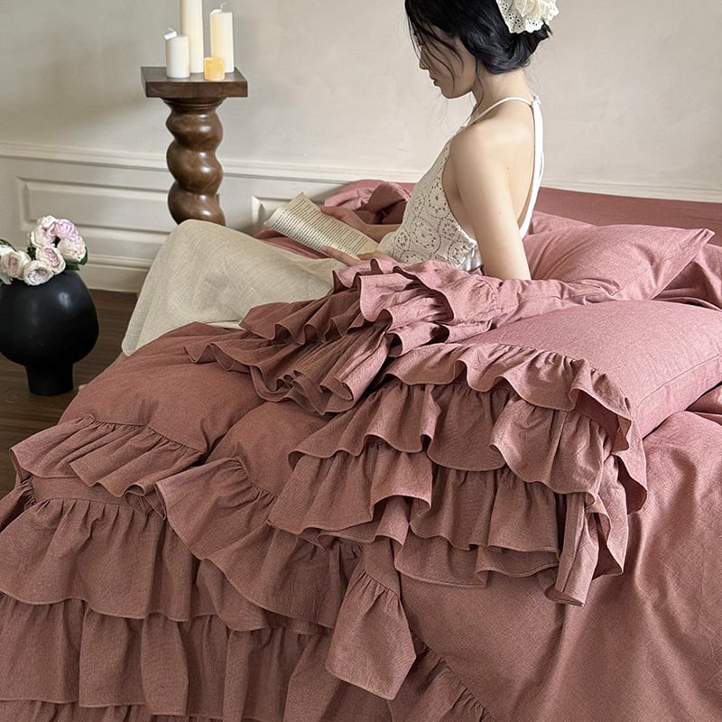 60-count medvilnės keturių dalių patalynės komplektas, reaktyvus dažymas, plautas medvilnė, viengubas spalva, šiuolaikinis minimalistinis stilius