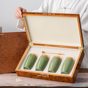 Keraminė uždaroma arbatos talpykla su Ge Kiln modeliu, Ice Crack glazūra, šiuolaikiškas minimalistinis stilius, sveria 2,5