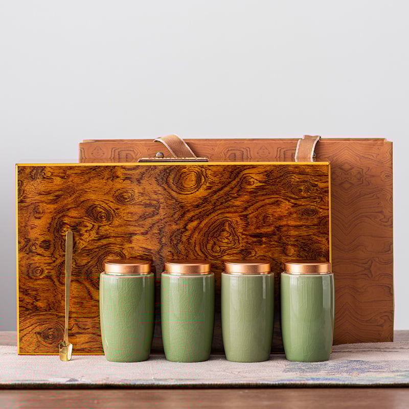 Keraminė uždaroma arbatos talpykla su Ge Kiln modeliu, Ice Crack glazūra, šiuolaikiškas minimalistinis stilius, sveria 2,5