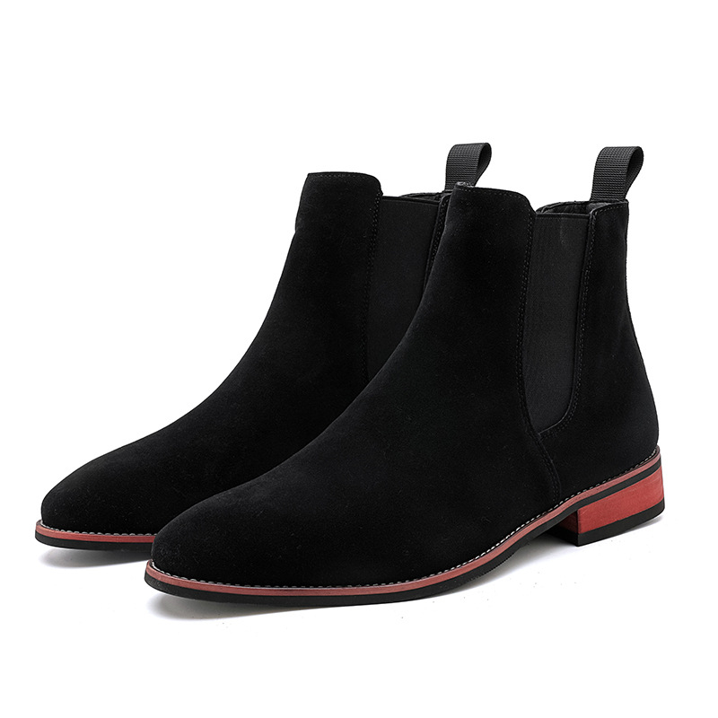 Martin odiniai batai su PU viršumi, medinė padas, smailus nosis, klininis kulnas 1–3 cm, rudens stilius