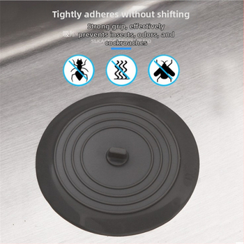 Apskritas silikoninės grindų nuotekų gaubtas su kvapų apsauga, tinka voniai ir virtuvei | šiuolaikinis minimalistinis stilius