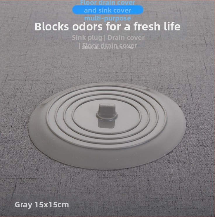 Apskritas silikoninės grindų nuotekų gaubtas su kvapų apsauga, tinka voniai ir virtuvei | šiuolaikinis minimalistinis stilius