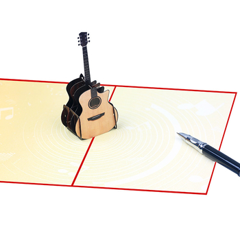 Pansy 3D κιθάρα ευχετήρια κάρτα γενεθλίων, χειροποίητη, από ειδικό χαρτί