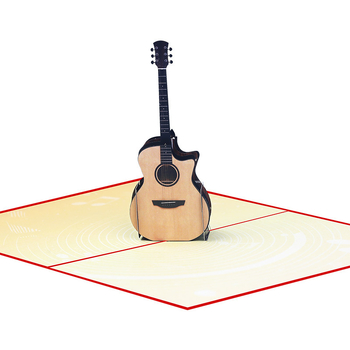 Pansy 3D κιθάρα ευχετήρια κάρτα γενεθλίων, χειροποίητη, από ειδικό χαρτί