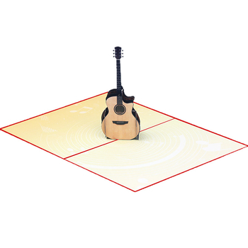 Pansy 3D κιθάρα ευχετήρια κάρτα γενεθλίων, χειροποίητη, από ειδικό χαρτί