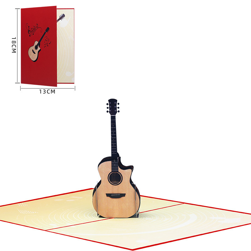 Pansy 3D gitaristička čestitka za rođendan, ručno izrađena, od posebnog papira