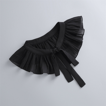 Moteriškai atjungiamas apykaklė išorės drabužiams, tinklo audinys, vienspalvis, A linijos modelis, pavasaris 2025