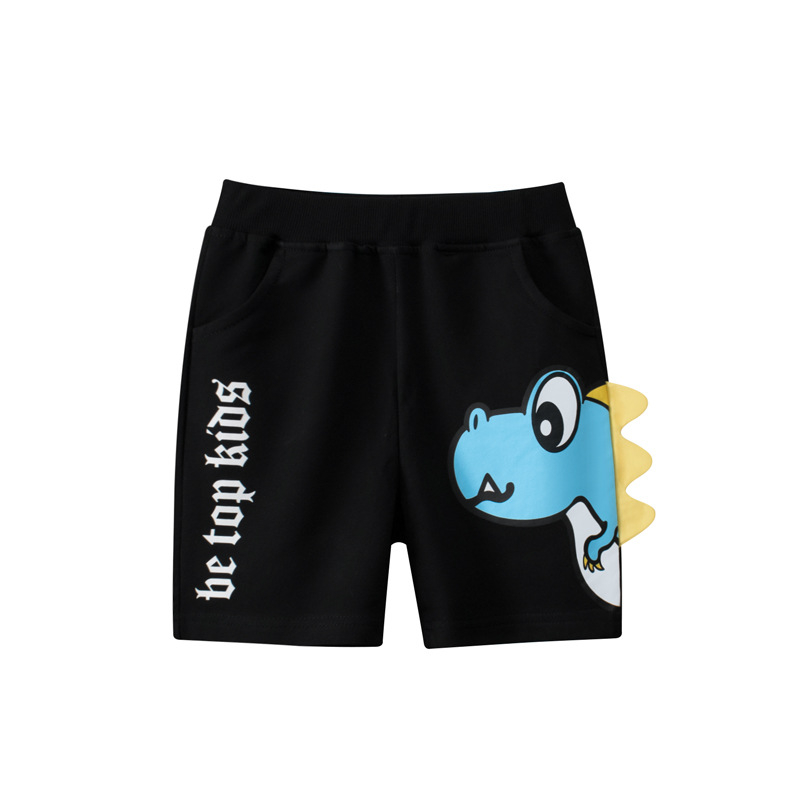 Παιδικά σορτς, κορεατικού στυλ casual, 100% βαμβάκι, μοτίβο δεινοσαύρου, μέση με ελαστική ζώνη