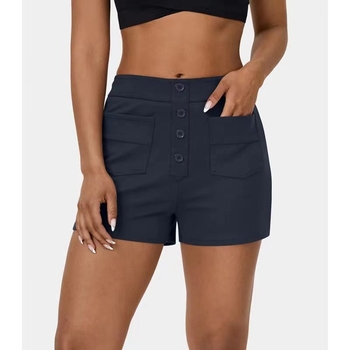 Шорти от полиестер, средна талия, средна дебелина, висока еластичност, колажно шиене