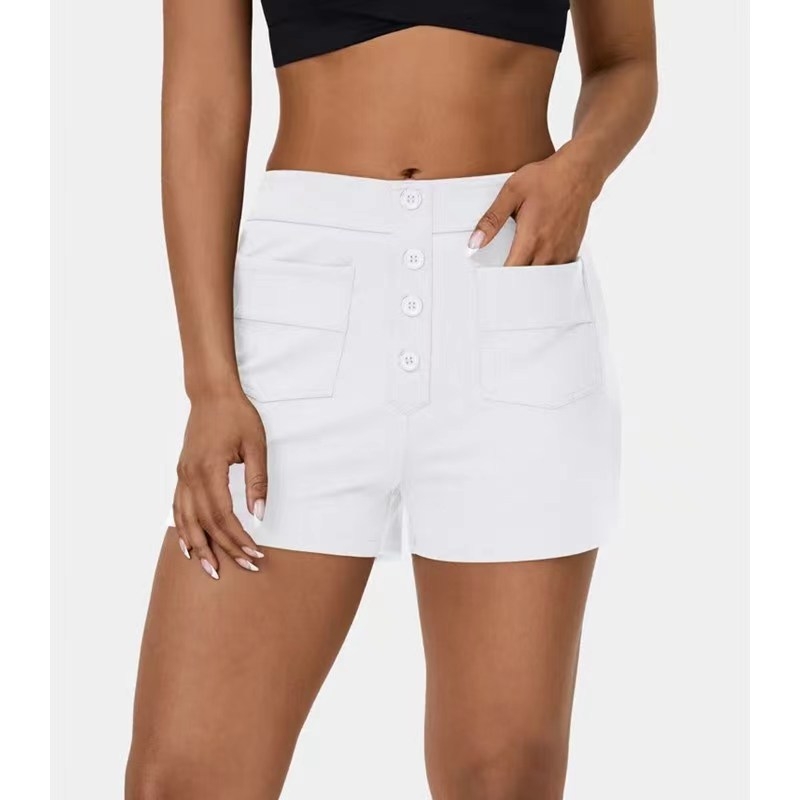 Шорти от полиестер, средна талия, средна дебелина, висока еластичност, колажно шиене