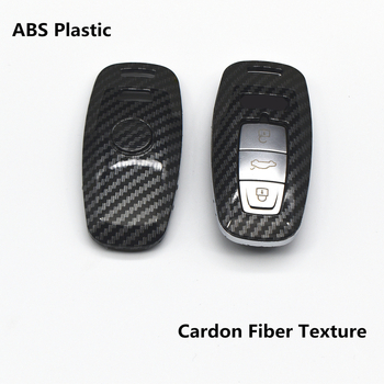 Audi raktų dėklas su anglies pluošto raštu, ABS medžiaga, pilna apsauga, suderinamas su A6L/A7 (2020), A8L ir Q8 — Modelis 00062