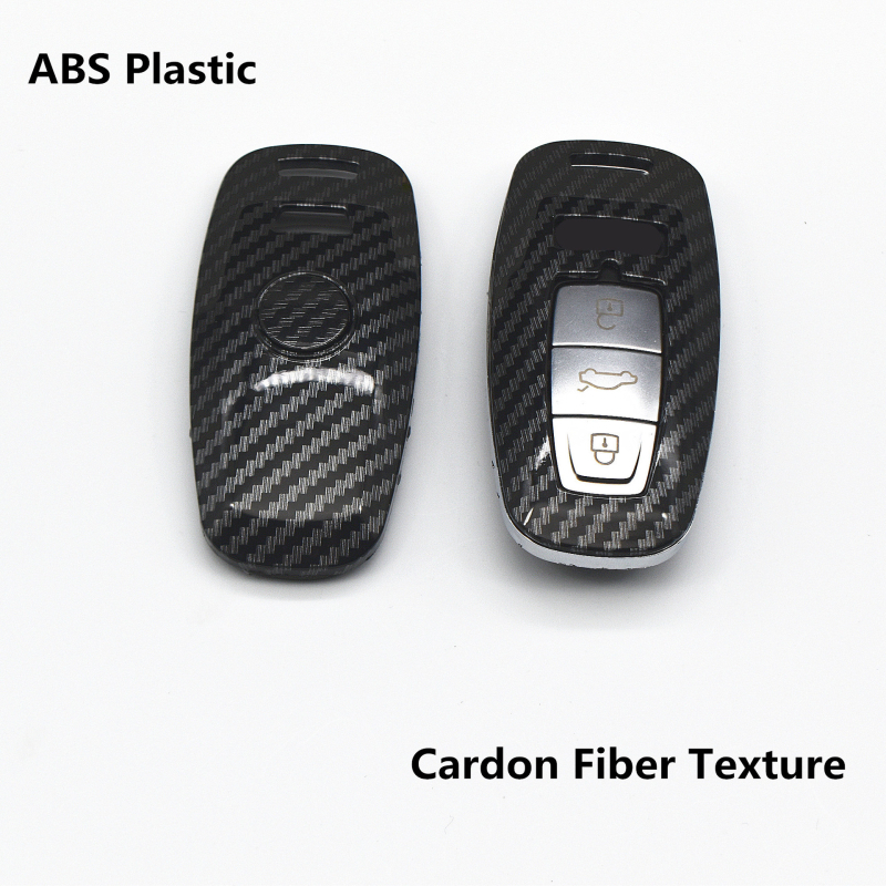 Audi raktų dėklas su anglies pluošto raštu, ABS medžiaga, pilna apsauga, suderinamas su A6L/A7 (2020), A8L ir Q8 — Modelis 00062