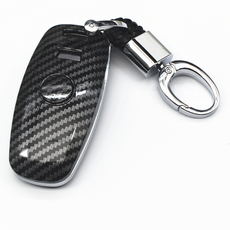 Audi raktų dėklas su anglies pluošto raštu, ABS medžiaga, pilna apsauga, suderinamas su A6L/A7 (2020), A8L ir Q8 — Modelis 00062