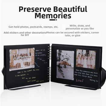 Αλμπουμ για επισκέπτες με σπειροειδή δέσιμο από kraft χαρτόνι, 40 σελίδες, εσωτερικές σελίδες: 230 g μαύρη κάρτα / 210 g λευκό διπλής κόλλησης χαρτί