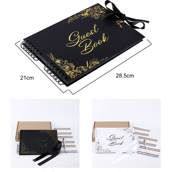 Αλμπουμ για επισκέπτες με σπειροειδή δέσιμο από kraft χαρτόνι, 40 σελίδες, εσωτερικές σελίδες: 230 g μαύρη κάρτα / 210 g λευκό διπλής κόλλησης χαρτί