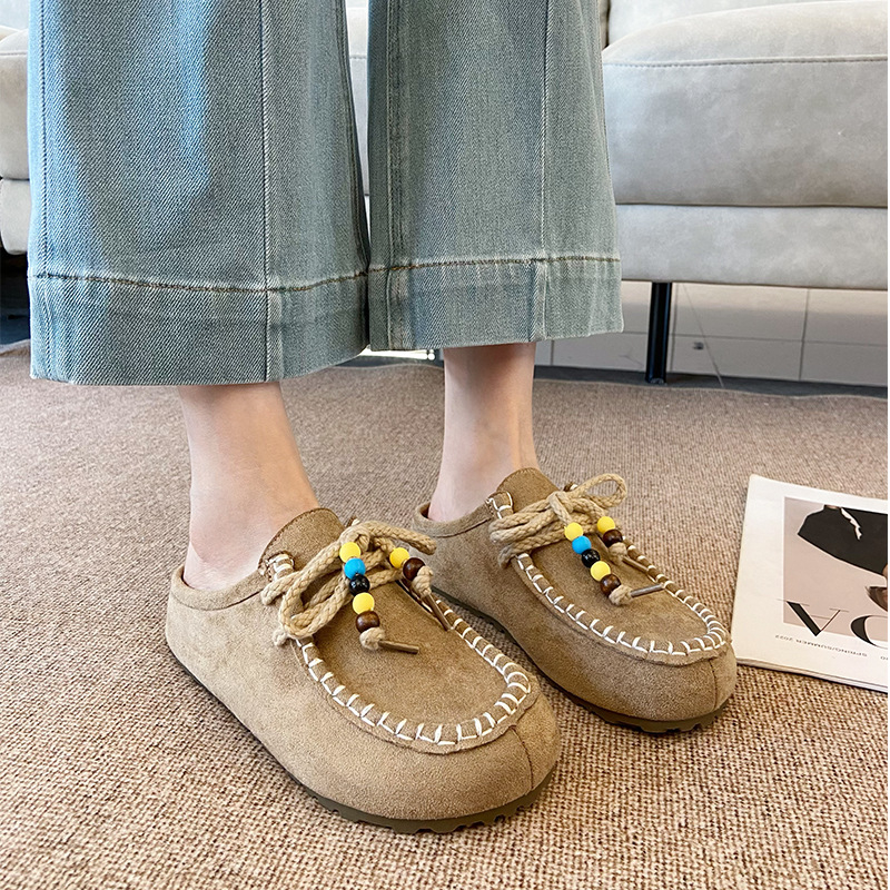 V991 mule su vidinio aukščio padidinimo modelis, apvalios nosies, slip-on, stora padanga, PU viršus, dirbtinė oda viduje