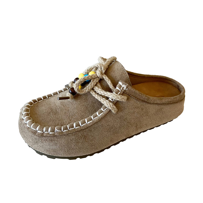 V991 mule su vidinio aukščio padidinimo modelis, apvalios nosies, slip-on, stora padanga, PU viršus, dirbtinė oda viduje