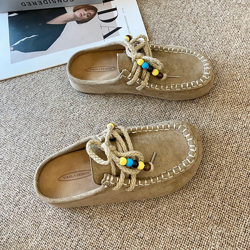 V991 mule su vidinio aukščio padidinimo modelis, apvalios nosies, slip-on, stora padanga, PU viršus, dirbtinė oda viduje