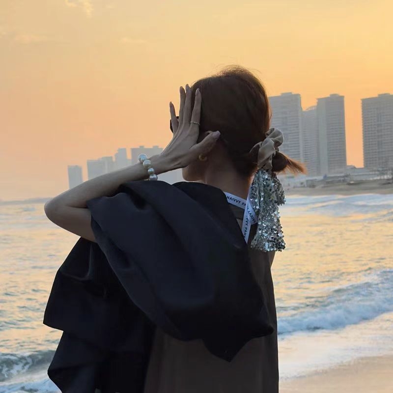 Korėjiečių stiliaus plaukų gumelė su blizgučiais kaspide, audinys, rankų darbo, aukštas elastingumas, prekinis ženklas Yaya Trend