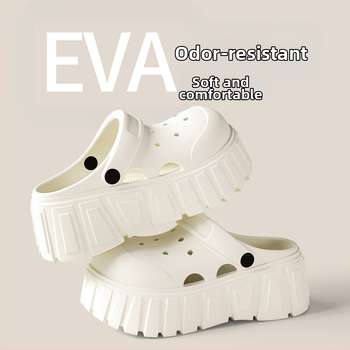 Crocs γυναικεία σάνδαλα με παχύ πάτο, αναπνεύσιμη EVA άνω επιφάνεια, EVA σόλα 3.5 cm+, κατασκευή injection-molded, Καλοκαίρι 2025