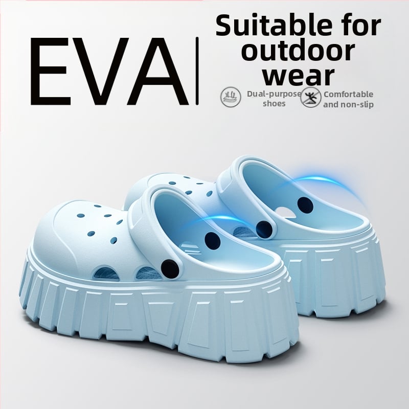 Crocs γυναικεία σάνδαλα με παχύ πάτο, αναπνεύσιμη EVA άνω επιφάνεια, EVA σόλα 3.5 cm+, κατασκευή injection-molded, Καλοκαίρι 2025