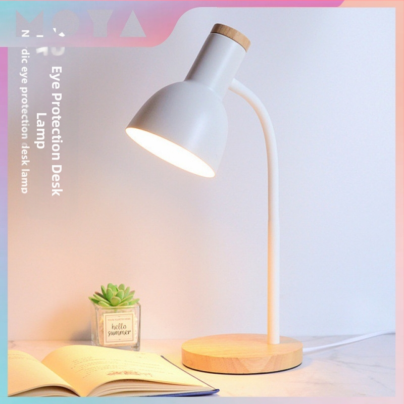 Nordic LED γραφείο φωτιστικό με προστασία ματιών - CRI ≥90, ρεύμα 220V από πρίζα, μεταλλικό αβαζούρ, διακόπτης κουμπί