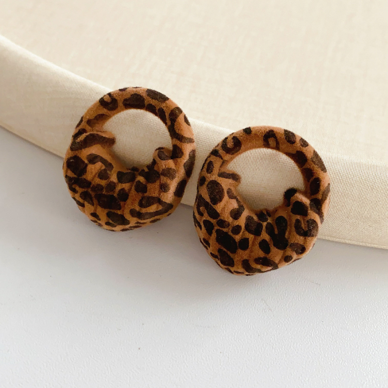 Щифтови обици: ромбовидни геометрични, леопардов принт върху платнена материя, 925 сребърни штифтове, стил Melard