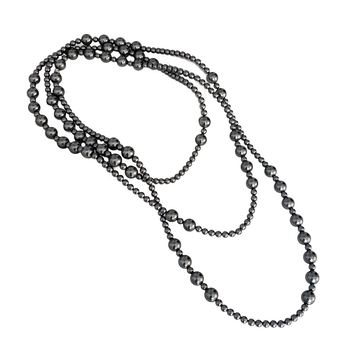 Κολιέ από ψεύτικα μαργαριράρια, χειροποίητο, γεωμετρικός τύπος, αλυσίδα από μαργαριτάρια, πολυεπίπεδο σχέδιο