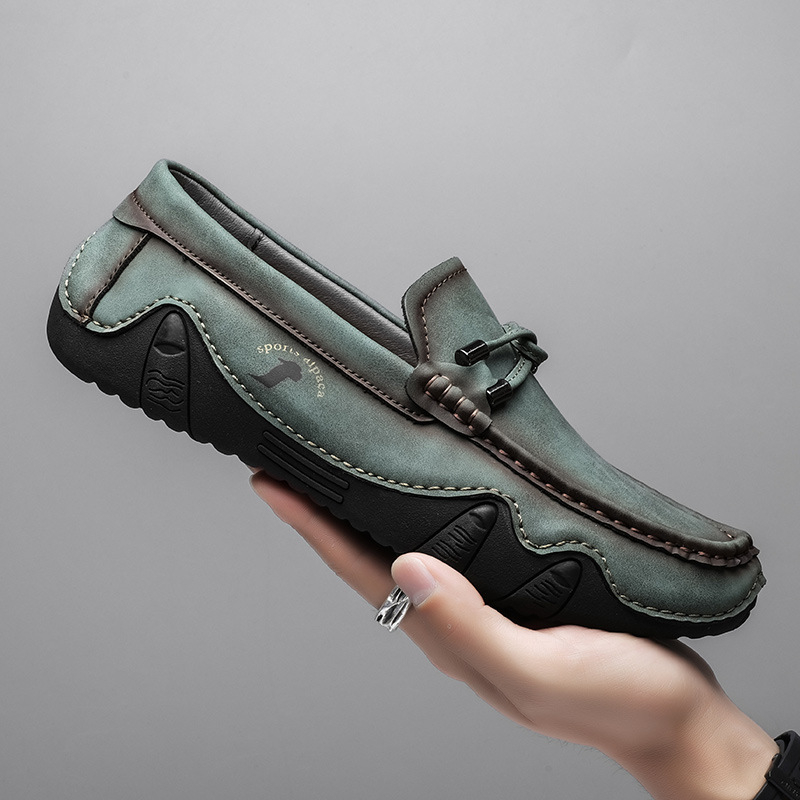 Bean Shoes με Ultrafilm δέρμα στην άνω μεριά, ραφή στην σόλα, χαμηλό τακούνι, καουτσούκ σόλα, PU πάτος