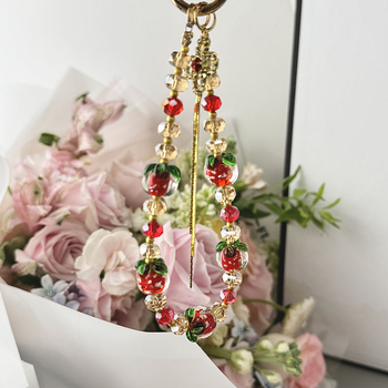 Αλυσίδα τηλεφώνου με χάντρες, μοτίβο φρούτου, χειροποίητες χάντρες, μάρκα Yao mei, στυλ ελαφριάς πολυτέλειας, άνοιξη 2024