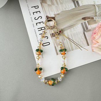 Αλυσίδα τηλεφώνου με χάντρες, μοτίβο φρούτου, χειροποίητες χάντρες, μάρκα Yao mei, στυλ ελαφριάς πολυτέλειας, άνοιξη 2024