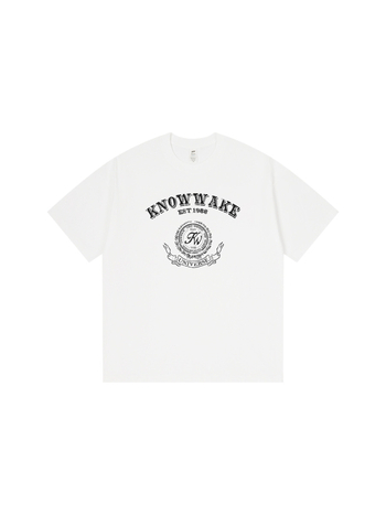 T-shirt σε χαλαρή εφαρμογή από βαμβάκι (96%+), στρογγυλή λαιμόκοψη, κοντά μανίκια και γεωμετρικό τύπωμα, Καλοκαίρι 2025