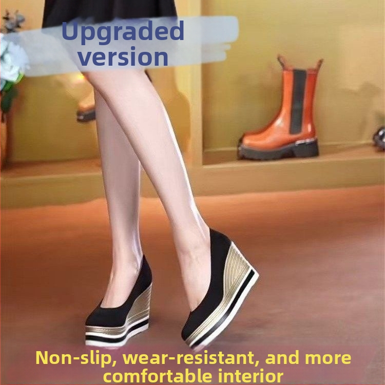 Moterų platformos plokščios basutės su slip-on dizainu, viršutinė medžiaga: dirbtinis flisas, padas: natūralus gumos, kulnas: žemas (Viršutinė medžiaga: dirbtinis flisas; Padas: natūralus gumos; Kulnas: žemas; Užsegimas: slip-on; Stilius: platforma)