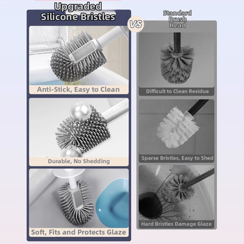 Silikoninis tualeto šepetėlis, sieninis montavimas, dizainas be mirusio kampo – Good Helper