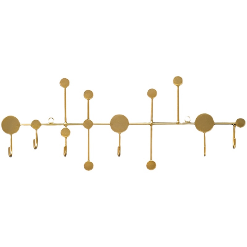 Geležinė drabužių kabykla su lapų motyvu ant įėjimo durų, be gręžimo montavimo, apkrova 5–10 kg, šviesus prabangos stilius
