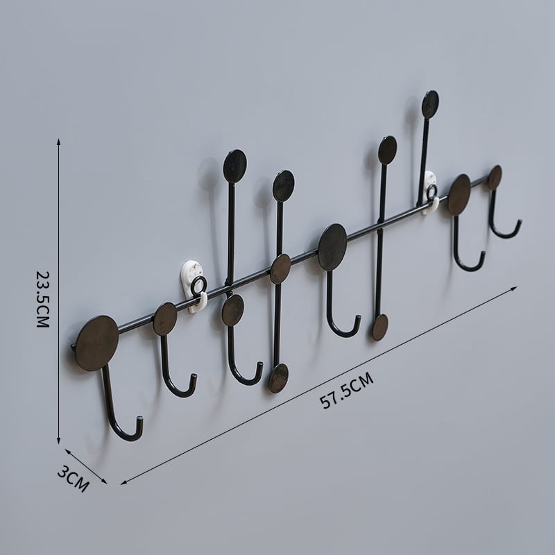 Geležinė drabužių kabykla su lapų motyvu ant įėjimo durų, be gręžimo montavimo, apkrova 5–10 kg, šviesus prabangos stilius