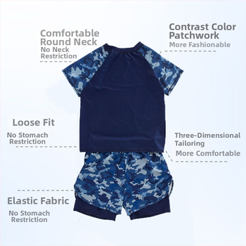 Haitiya γρήγορα στεγνωτικά μαγιό για αγόρια, δύο τεμάχια; 88% πολυεστέρας + 12% σπάντεξ; επένδυση 95% πολυεστέρας + 5% σπάντεξ; μοτίβο Korean style; ηλικία 3–16