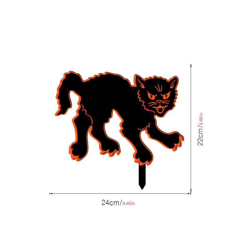 Akril Halloween macska kerti dekoráció – karikatúra stílusú szobor és nyomtatás