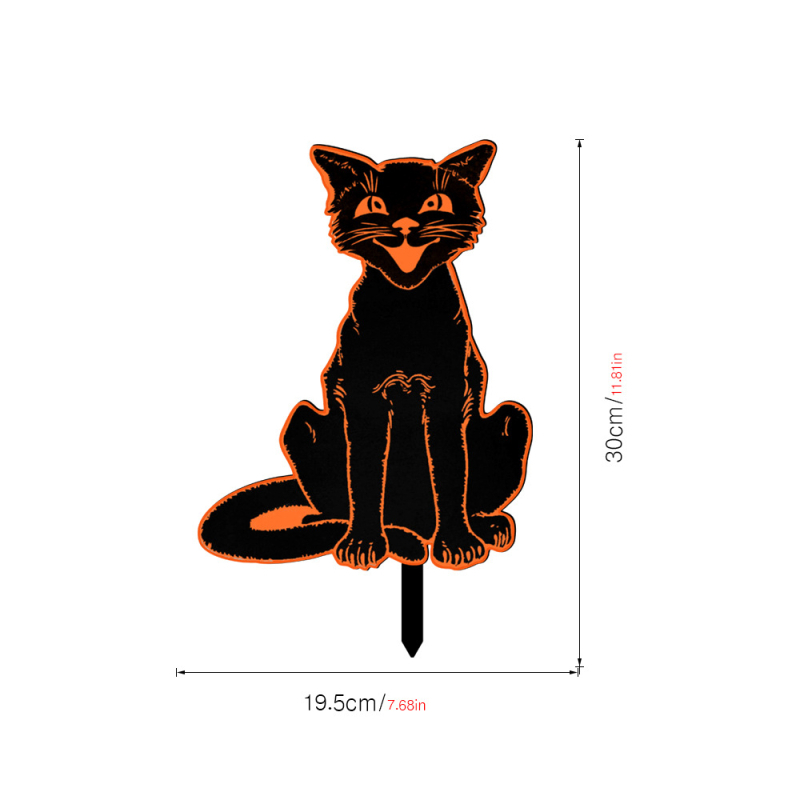 Akril Halloween macska kerti dekoráció – karikatúra stílusú szobor és nyomtatás