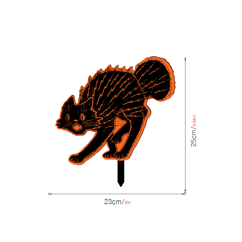 Akril Halloween macska kerti dekoráció – karikatúra stílusú szobor és nyomtatás
