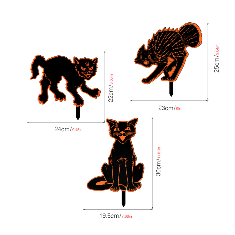 Akril Halloween macska kerti dekoráció – karikatúra stílusú szobor és nyomtatás