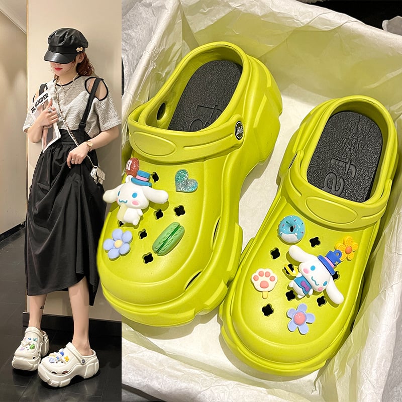 Moteriški platforminiai bateliai su perforacijomis, EVA viršus ir padas, 6 cm pado storis, kvėpuojančios, lengvos, neslidžios, apvalios nosies